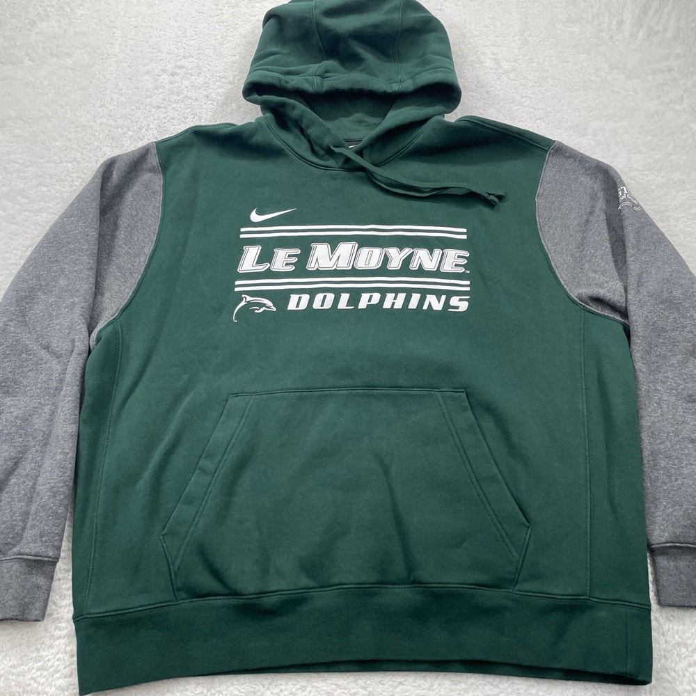 Nike Le Moyne Dolphins Green and Gray Pullover Hoodie